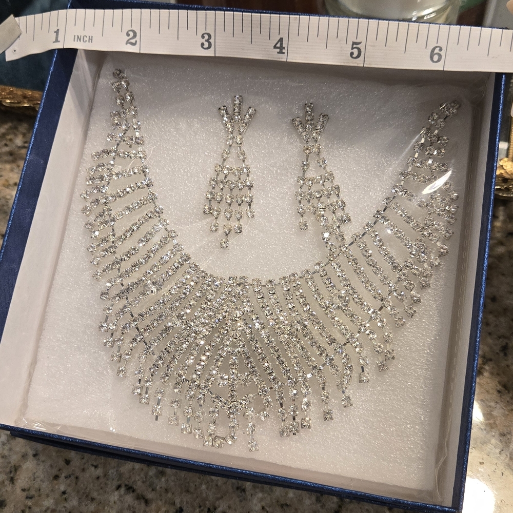 Radiant Silver Necklace and Earring Set - Picture 4 of 8